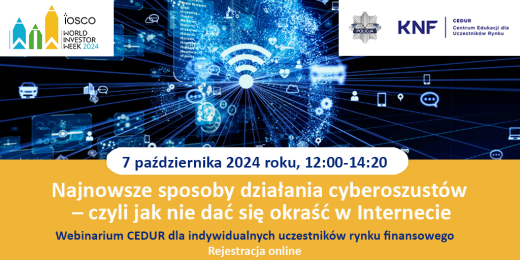 Grafika - Urząd KNF - webinarium CEDUR dla indywidualnych uczestników rynku finansowego - 7 października 2024 roku