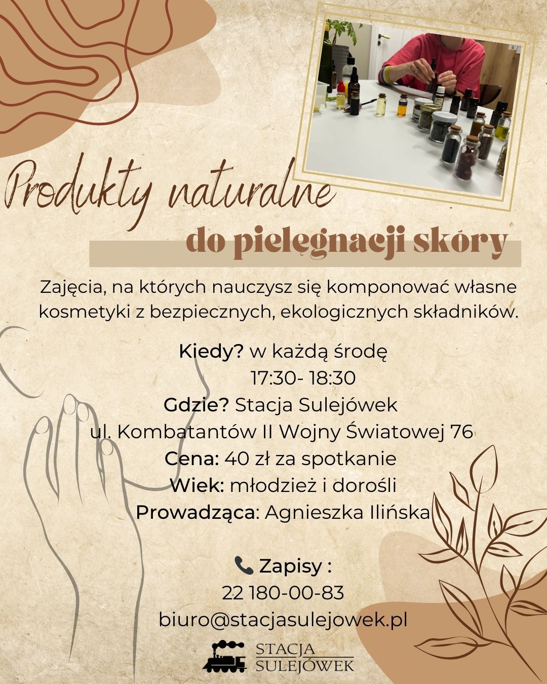 każda sroda 17:00-18:00 Warsztaty z tworzenia produktów naturalnych do ciała 