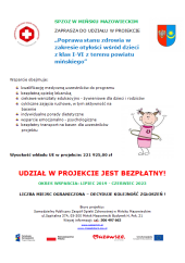 Poprawa stanu zdrowia w zakresie otyłości wśród dzieci z klas I-VI z terenu powiatu mińskiego” realizowanego przez SPZOZ w Mińsku Mazowieckim