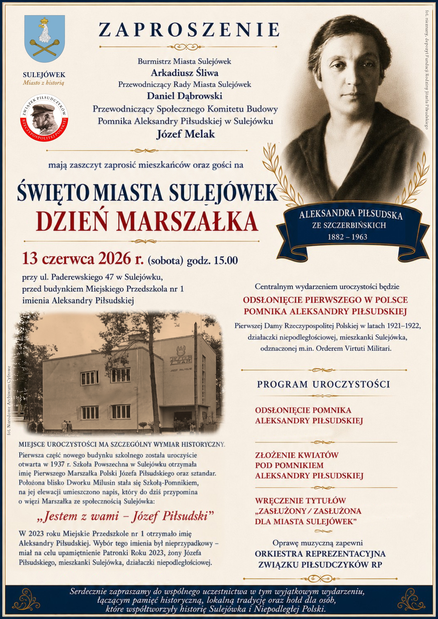 Zapraszamy na Święto Miasta Sulejówek – Dzień Marszałka 2026!